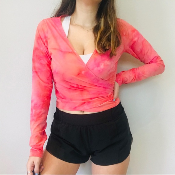 Outdoor Voices mesh tie dye wrap long sleeve crop - Picture 4 of 6